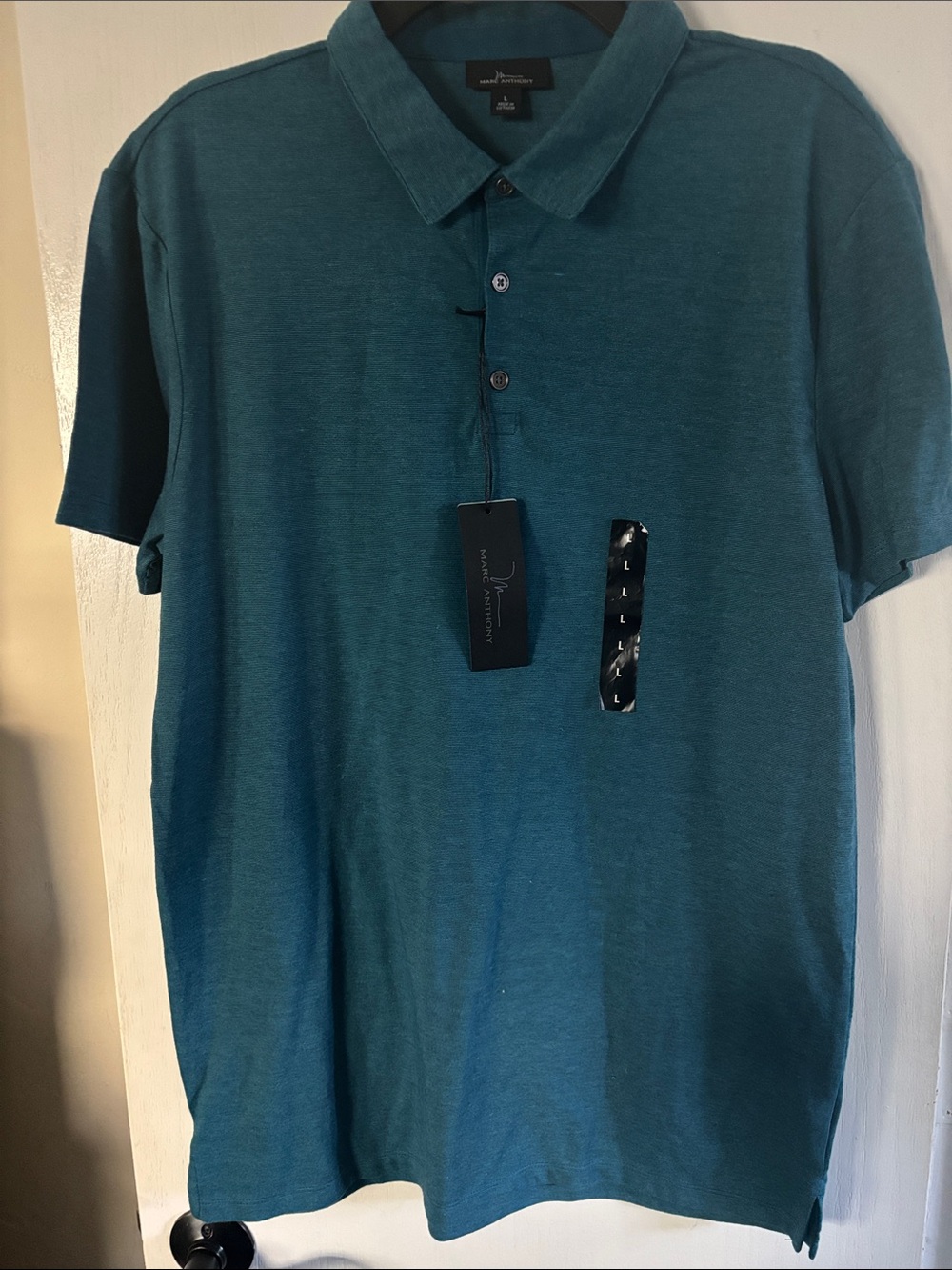 Marc Anthony Teal Men's Short Sleeve Polo
